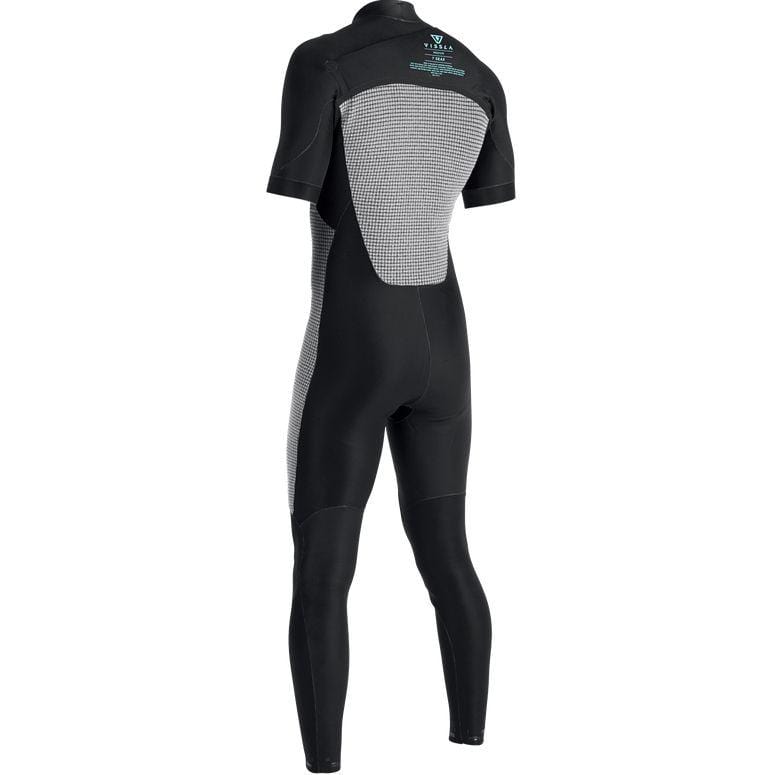 Vissla Mens 7 Seas 2/2 Short Sleeve Full Suit - Black with Jade