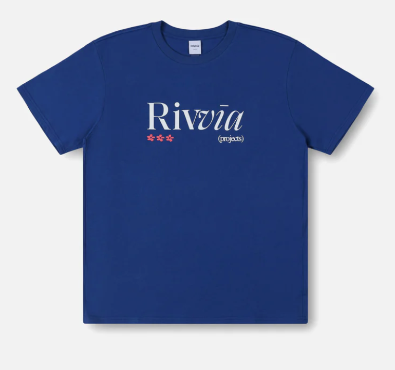 RIVVIA FLORAL REASON T-SHIRT : DEEP BLUE