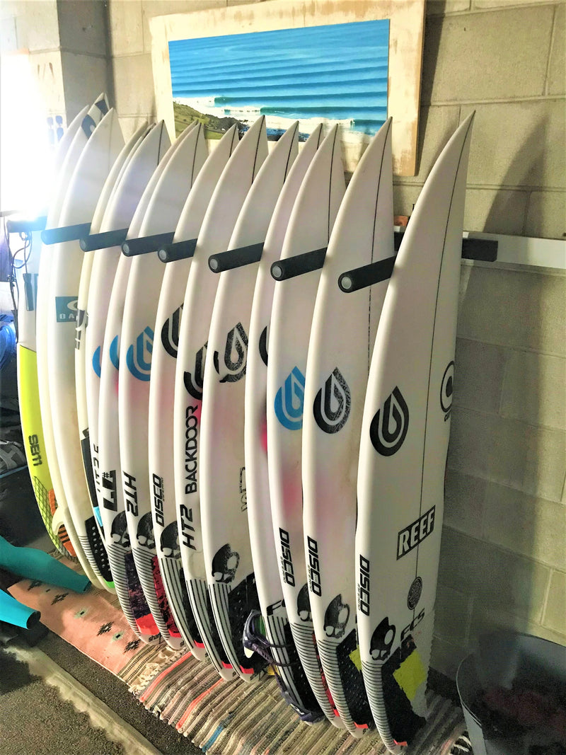 Surfboard Wall Rack VERTICAL (or SUP) - Quad - Steel