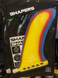 Shapers Pivot 9.25" Longboard Fin - Yellow/Red/Blue