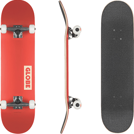 GLOBE GOODSTOCK COMPLETE SKATEBOARD - RED 7.75''
