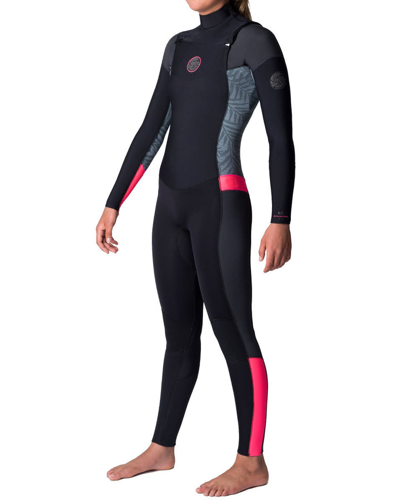 Ripcurl 2017 Womens Dawn Patrol 4/3mm Chest Zip Steamer - Neon Pink