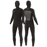 VISSLA Mens 7 Seas 4/3 Hooded Chest Zip Full Suit - Black