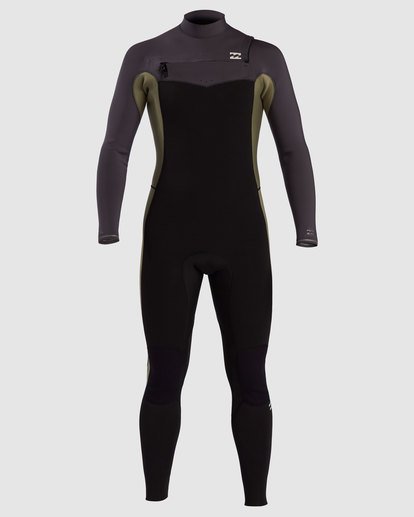 Billabong Revolution 4/3 Chest Zip Long Sleeve Steamer - Military Black