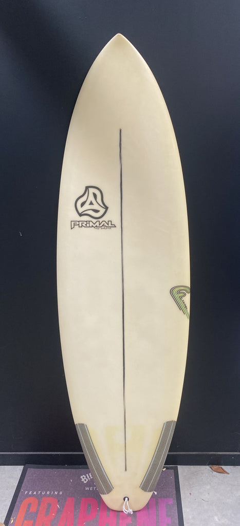 2nd Hand Primal Custom Futurelite Board, with fins. 5'11, approx 42L