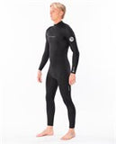 Rip Curl Dawn Patrol 3/2mm Back Zip Wetsuit Steamer - Black