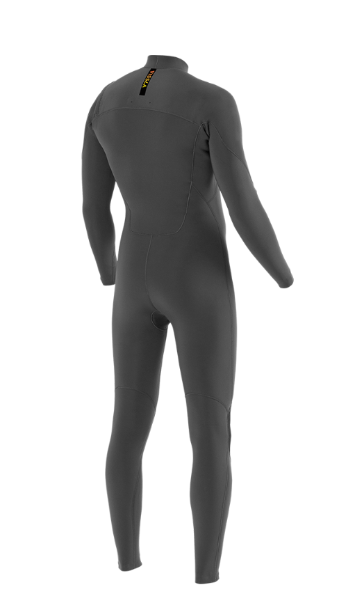 VISSLA Mens 7 Seas 4/3 Chest Zip Full Suit - Charcoal