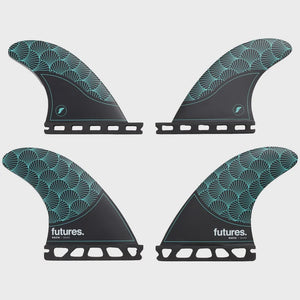 Futures Rasta  Quad Fins - Black/Teal